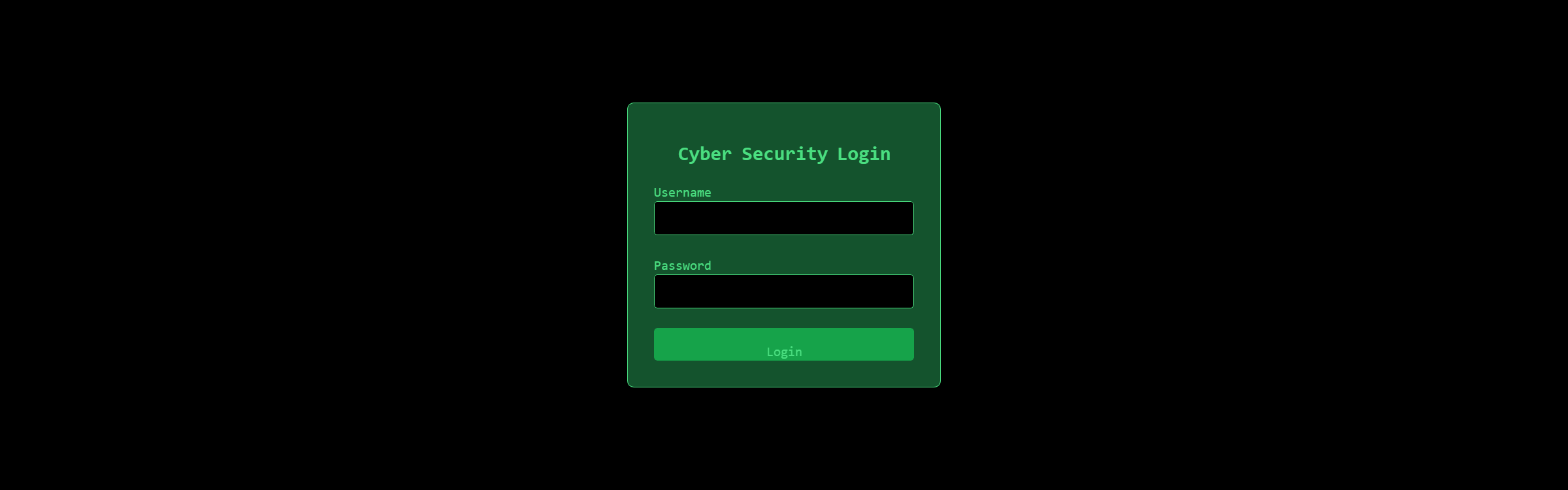 Cyber Security Login Page - Tailwind